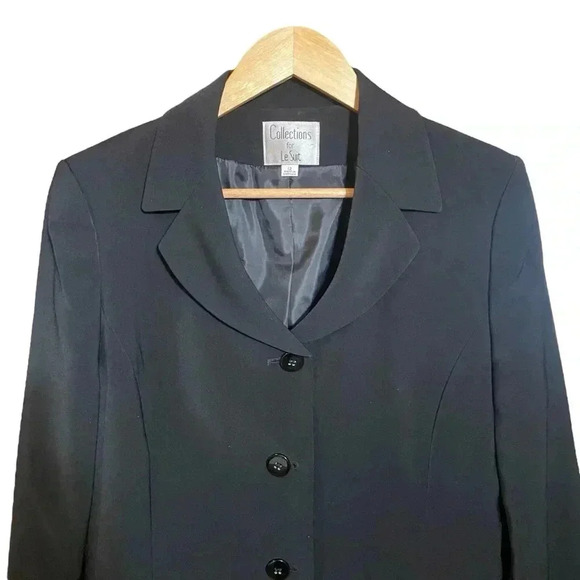 VGT Collections for Le Suit Women's Blazer Jacket 3 Front Buttons Black Size 12 - Picture 2 of 11